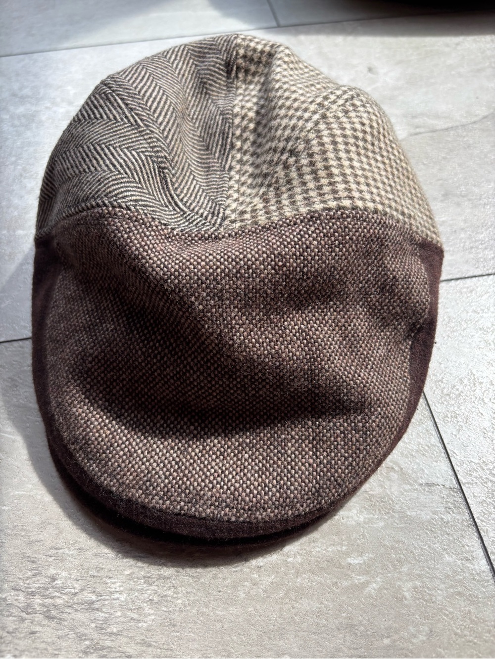 Dockers Brown Patchwork Newsboy Cap